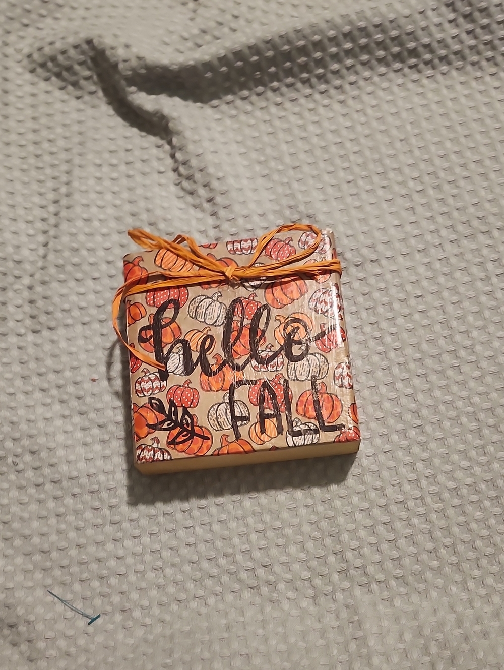 Hello Fall Pumpkin Decorative Box - Orange Accent Home Accent